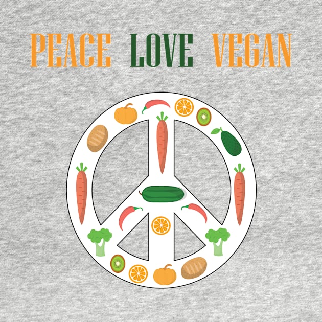 Peace Love Vegan by JevLavigne